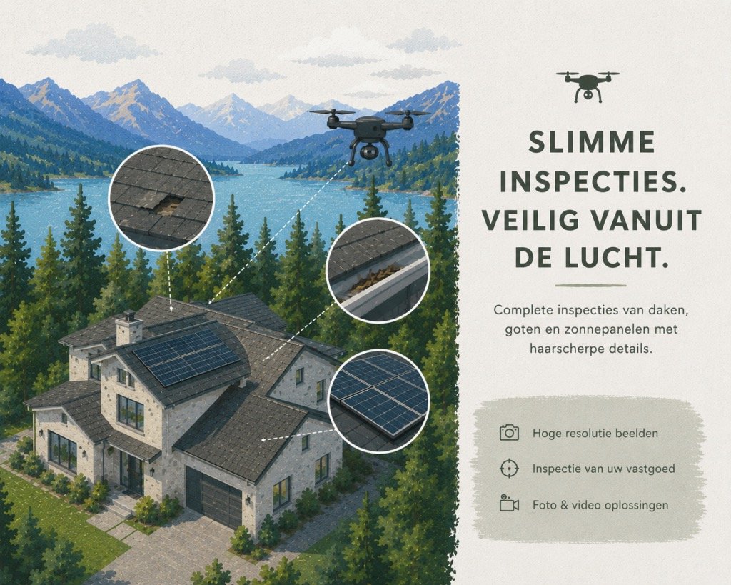Drone-inspectiebeeld van een technische locatie.
